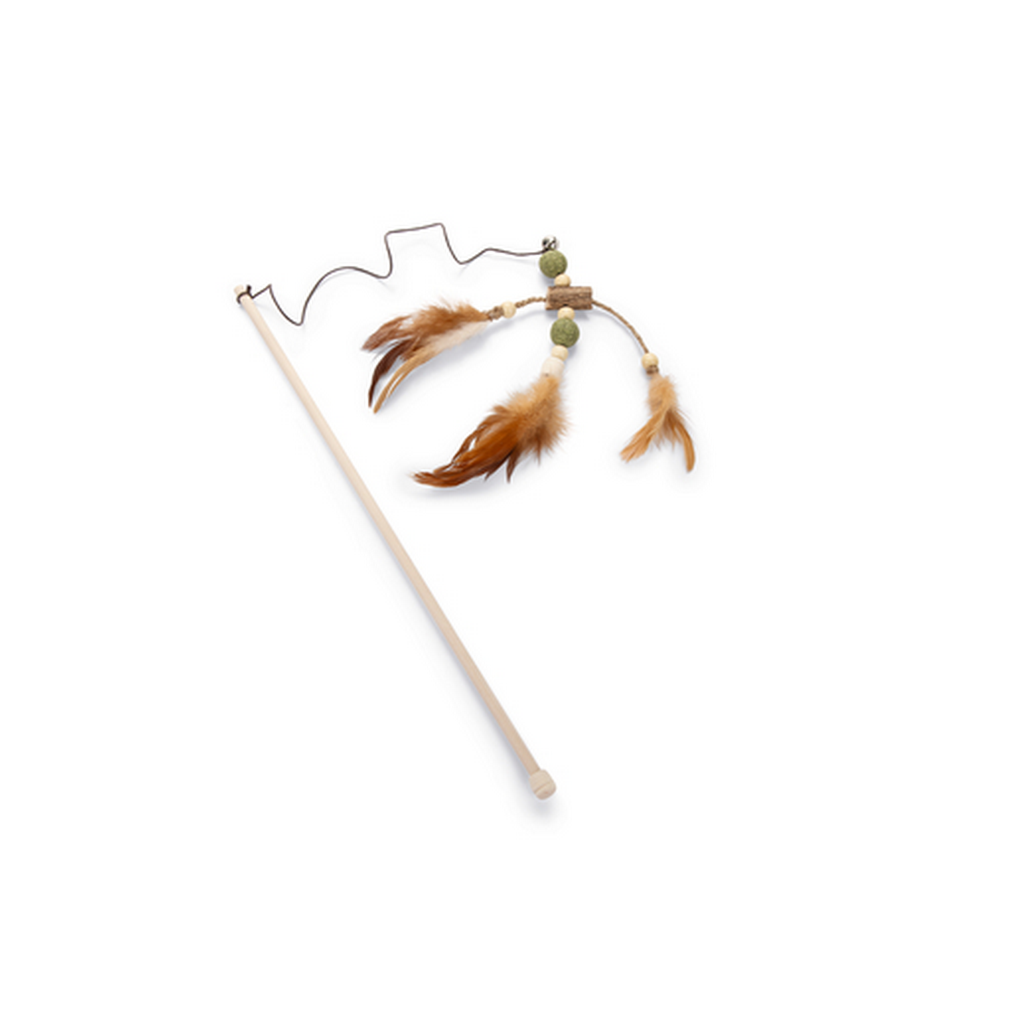 Katzenspielzeug Angel mit Catnip Ball und Stick 'Matatabi' mit Federn 40 cm