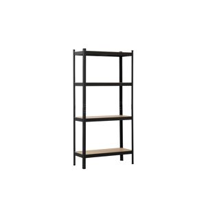 Schwerlast-Steckregal mit 4 Böden à 150 kg Traglast, schwarz 180 x 90 x 35 cm