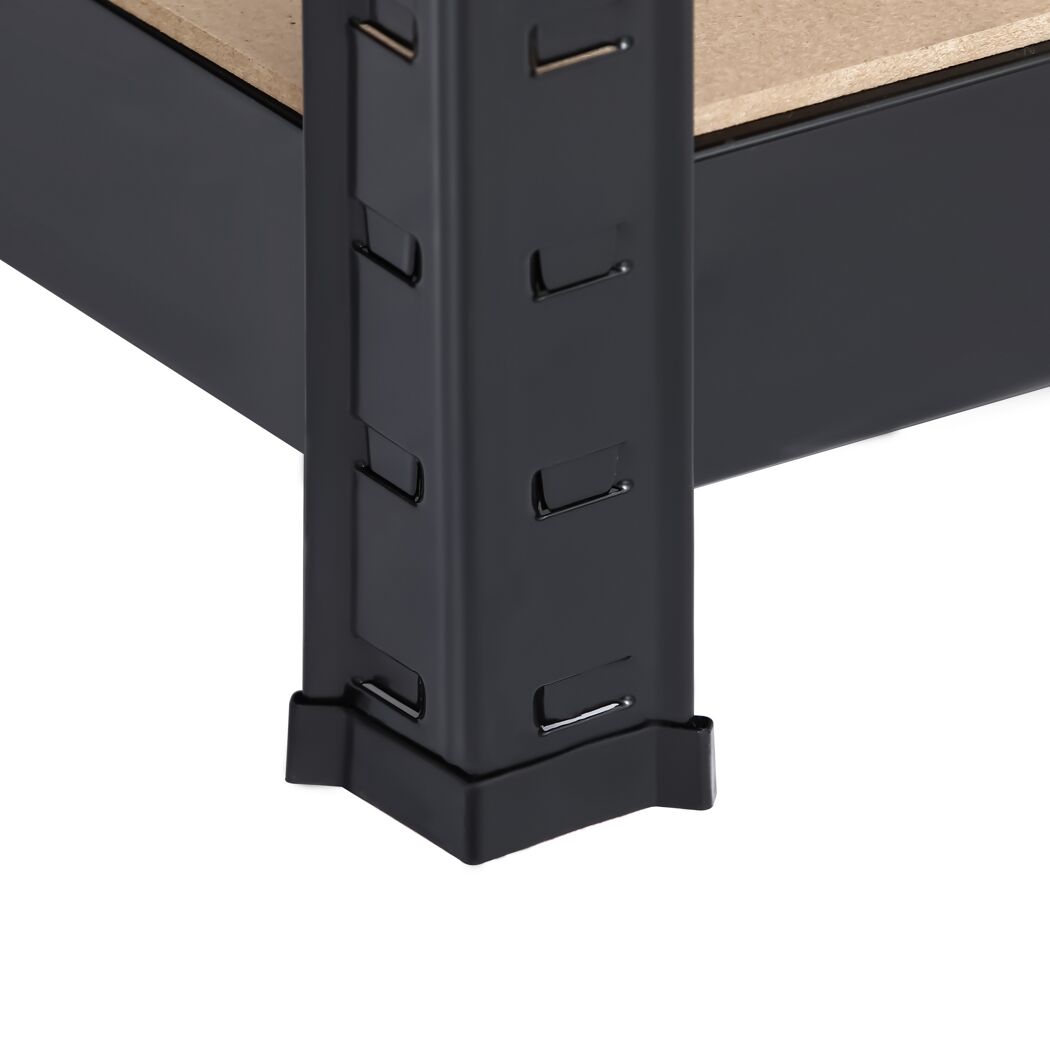 Schwerlast-Steckregal mit 4 Böden à 150 kg Traglast, schwarz 180 x 90 x 35 cm