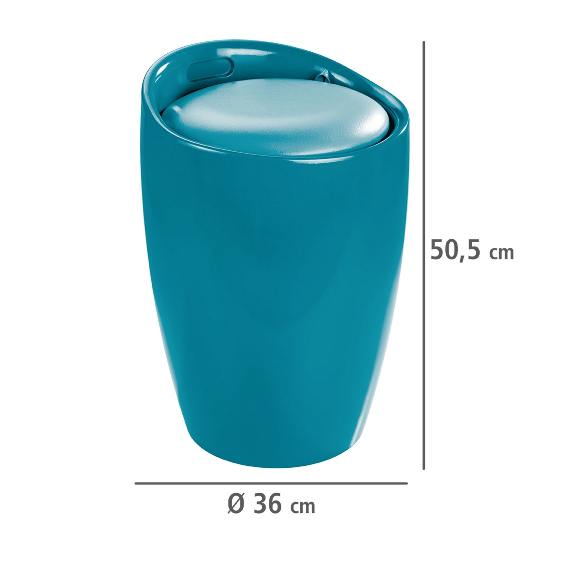 Badhocker mit Wäschesack 'Candy' petrol Ø 36 x 50,5 cm