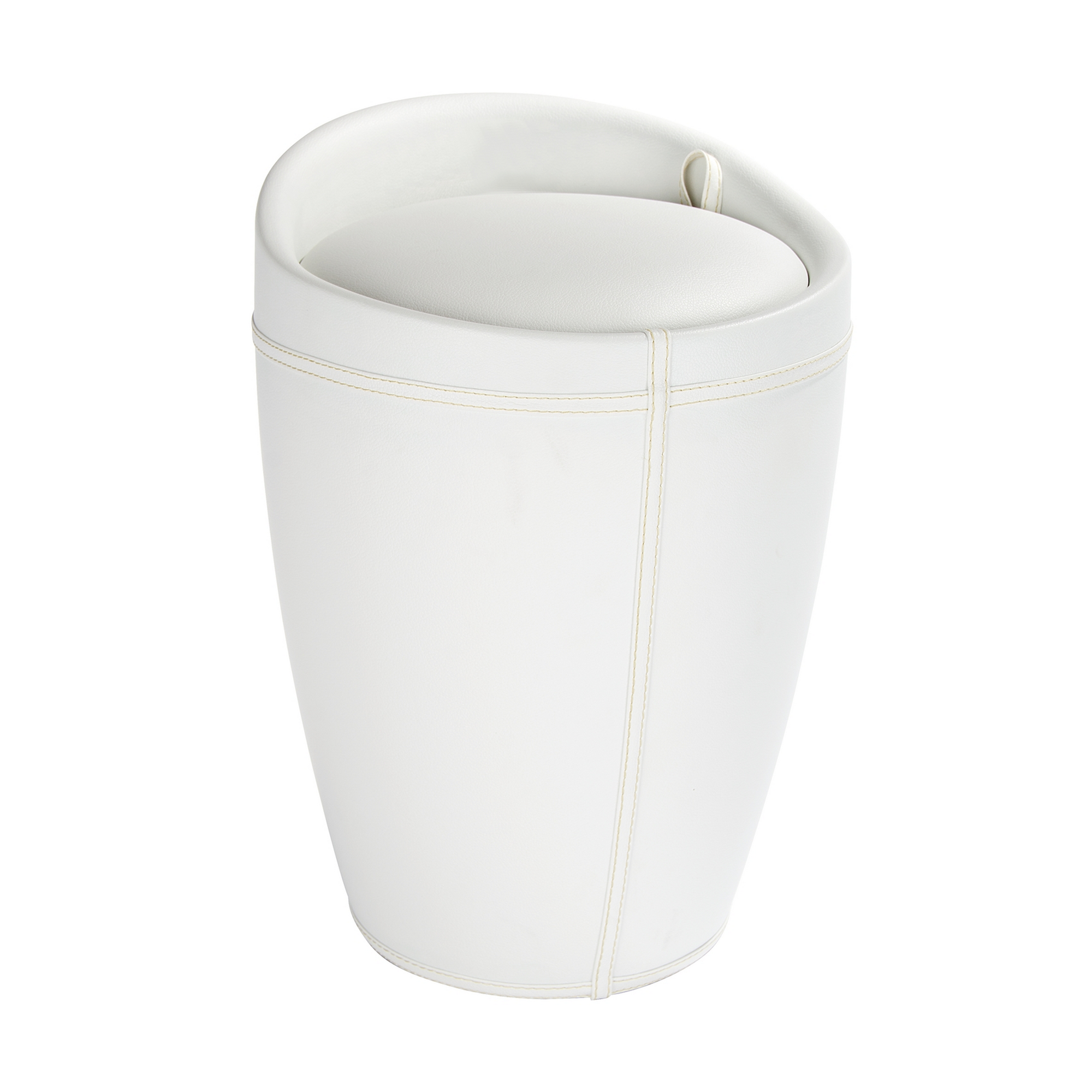 Badhocker mit Wäschesack 'Candy' weiß Ø 36 x 50,5 cm