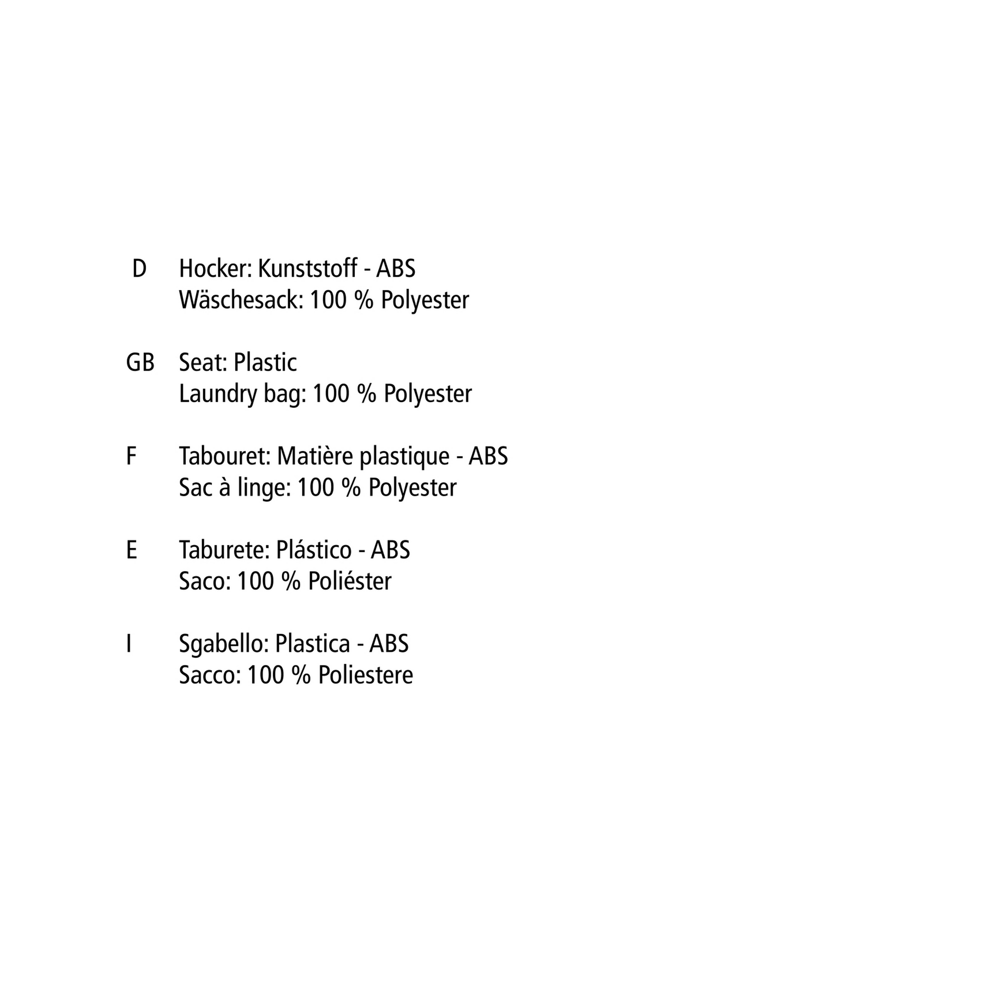 Badhocker mit Wäschesack 'Candy' schwarz Ø 36 x 50,5 cm