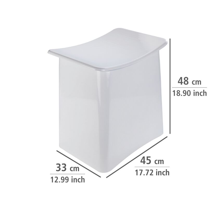 Badhocker mit Wäschesack 'Wing' weiß 45 x 48 x 33 cm