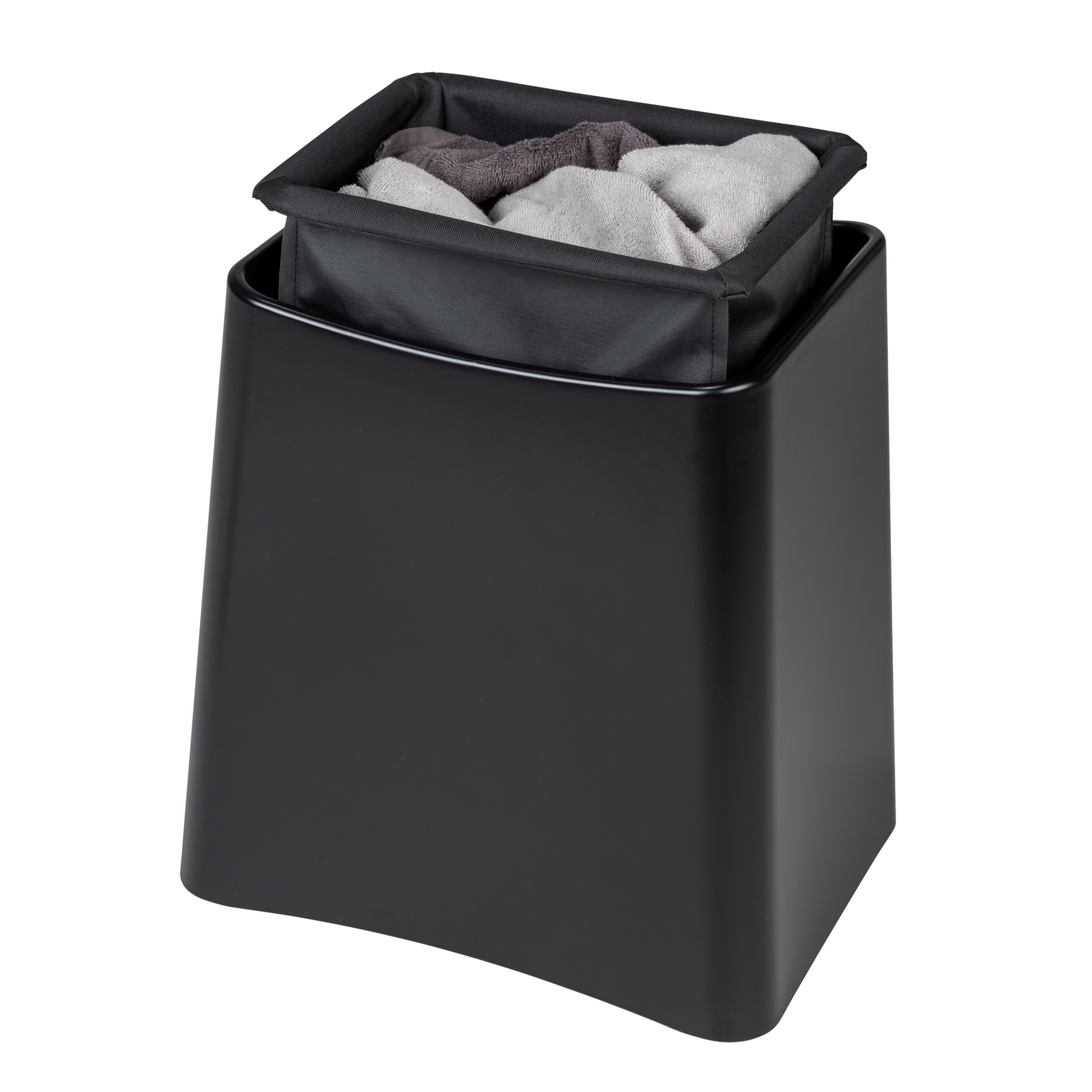 Badhocker mit Wäschesack 'Wing' schwarz 45 x 48 x 33 cm