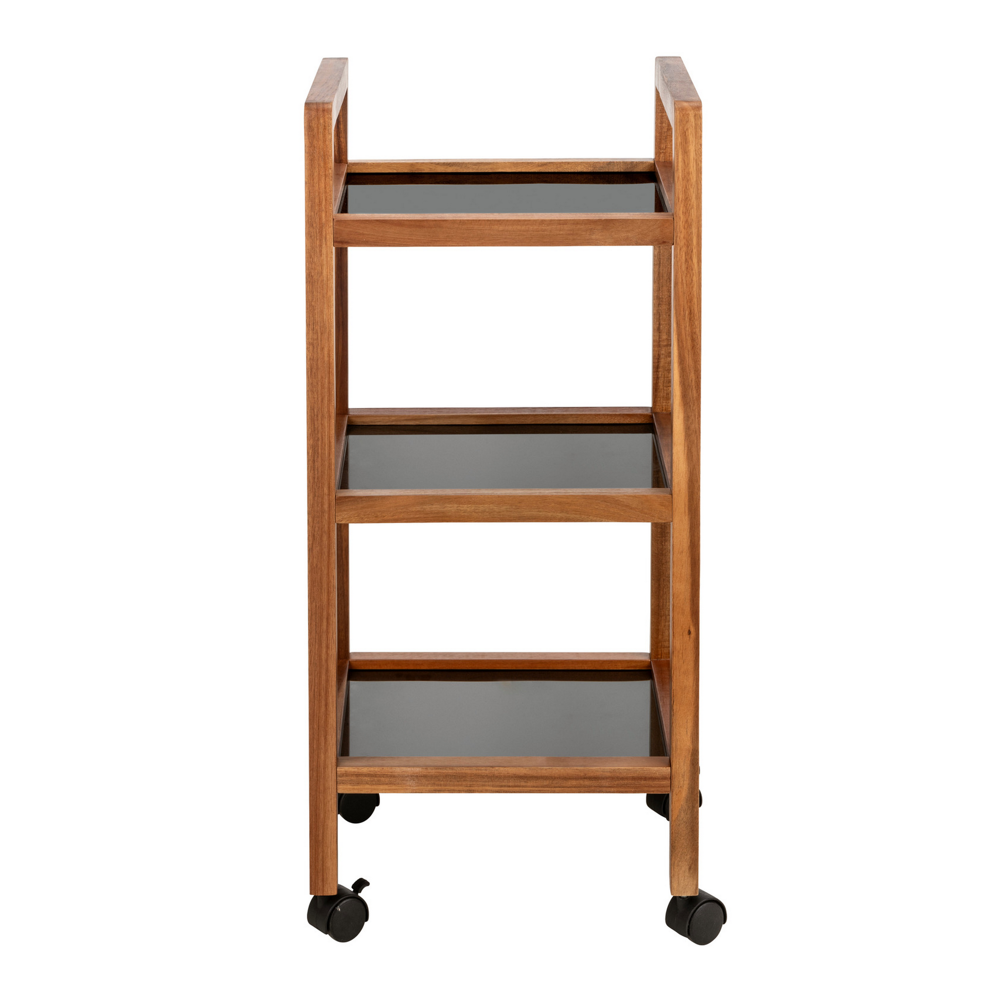 Regal 'Fondi' Akazienholz braun, schwarz 35 x 76,5 x 31 cm