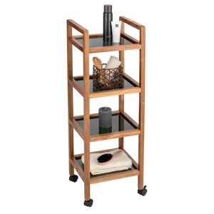 Regal 'Fondi' Akazienholz braun, schwarz 35 x 101,5 x 31 cm