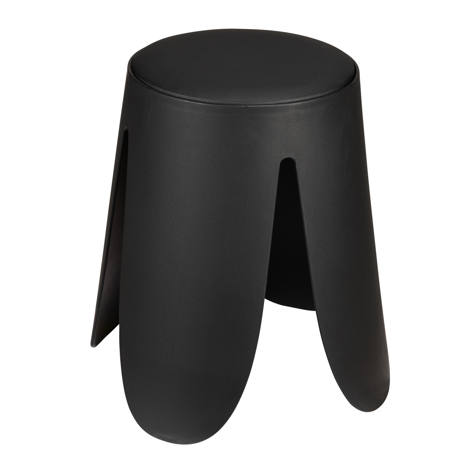 Badhocker 'Comiso' Kunststoff schwarz matt Ø 44 x 46 cm