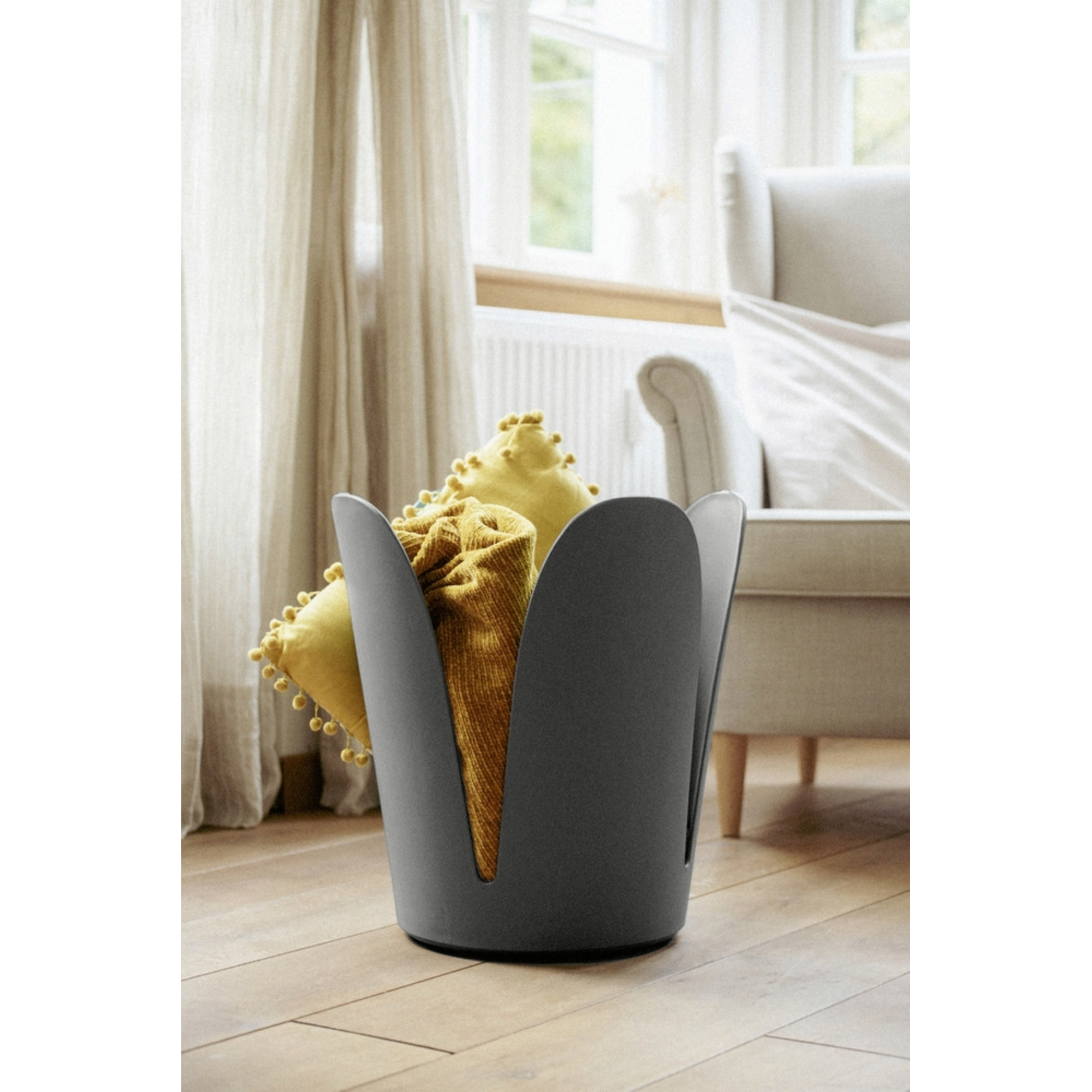 Badhocker 'Comiso' Kunststoff anthrazit matt Ø 44 x 46 cm