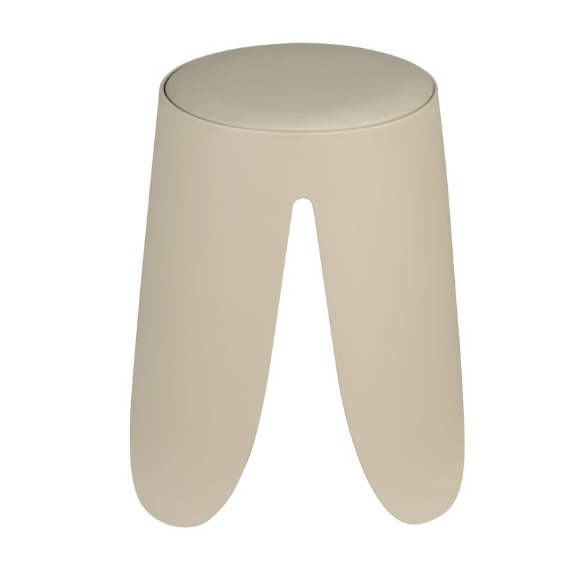 Badhocker 'Comiso' Kunststoff beige matt Ø 44 x 46 cm