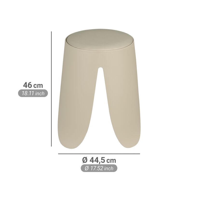 Badhocker 'Comiso' Kunststoff beige matt Ø 44 x 46 cm