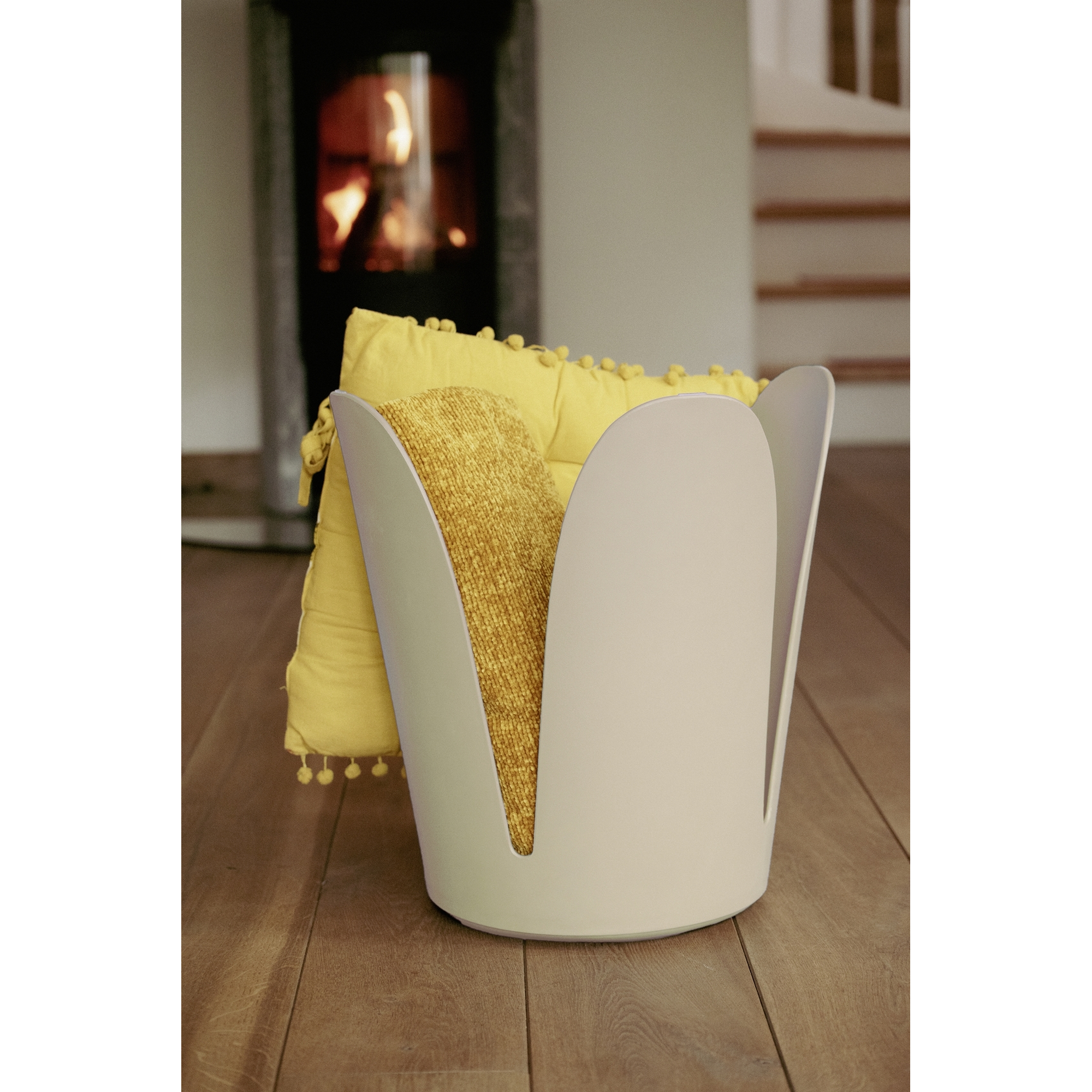 Badhocker 'Comiso' Kunststoff beige matt Ø 44 x 46 cm