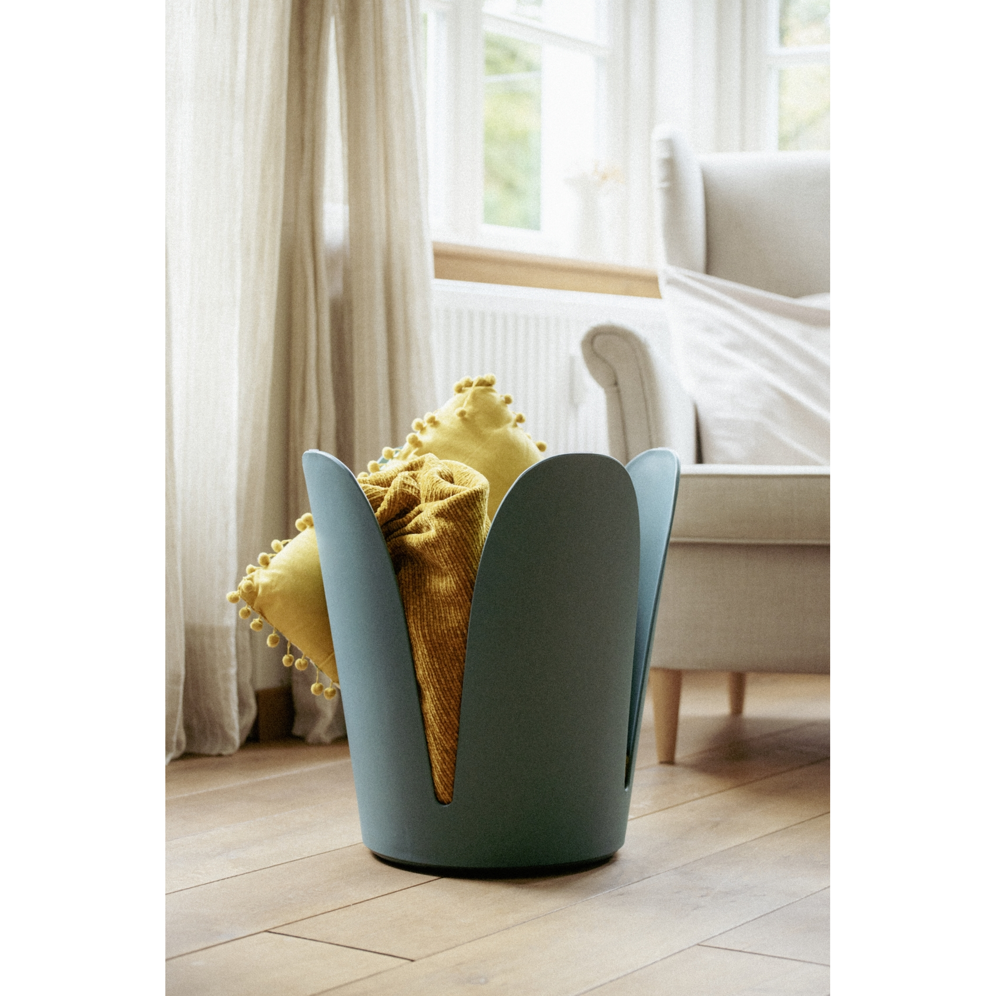 Badhocker 'Comiso' Kunststoff petrol matt Ø 44 x 46 cm