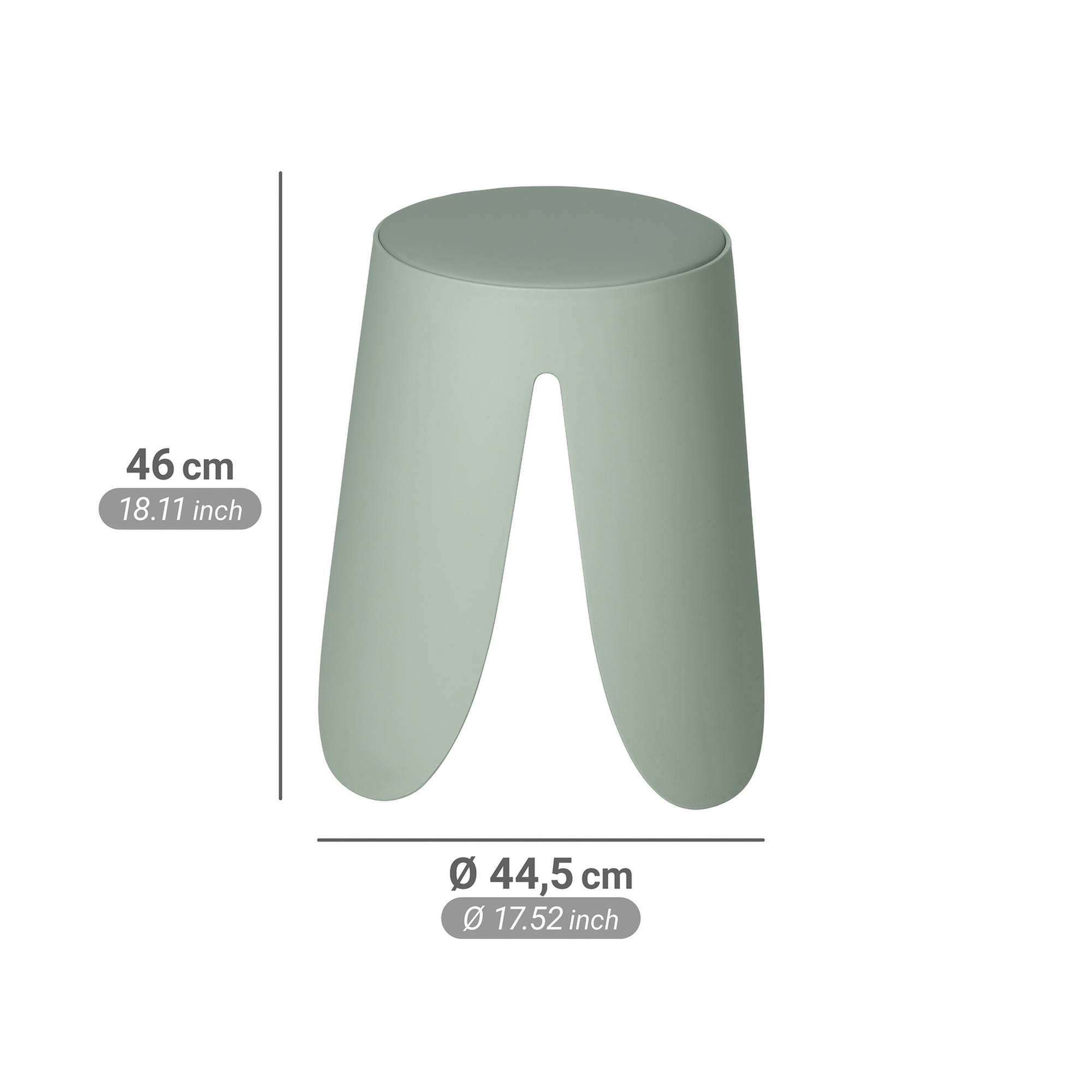 Badhocker 'Comiso' Kunststoff lindgrün matt Ø 44 x 46 cm