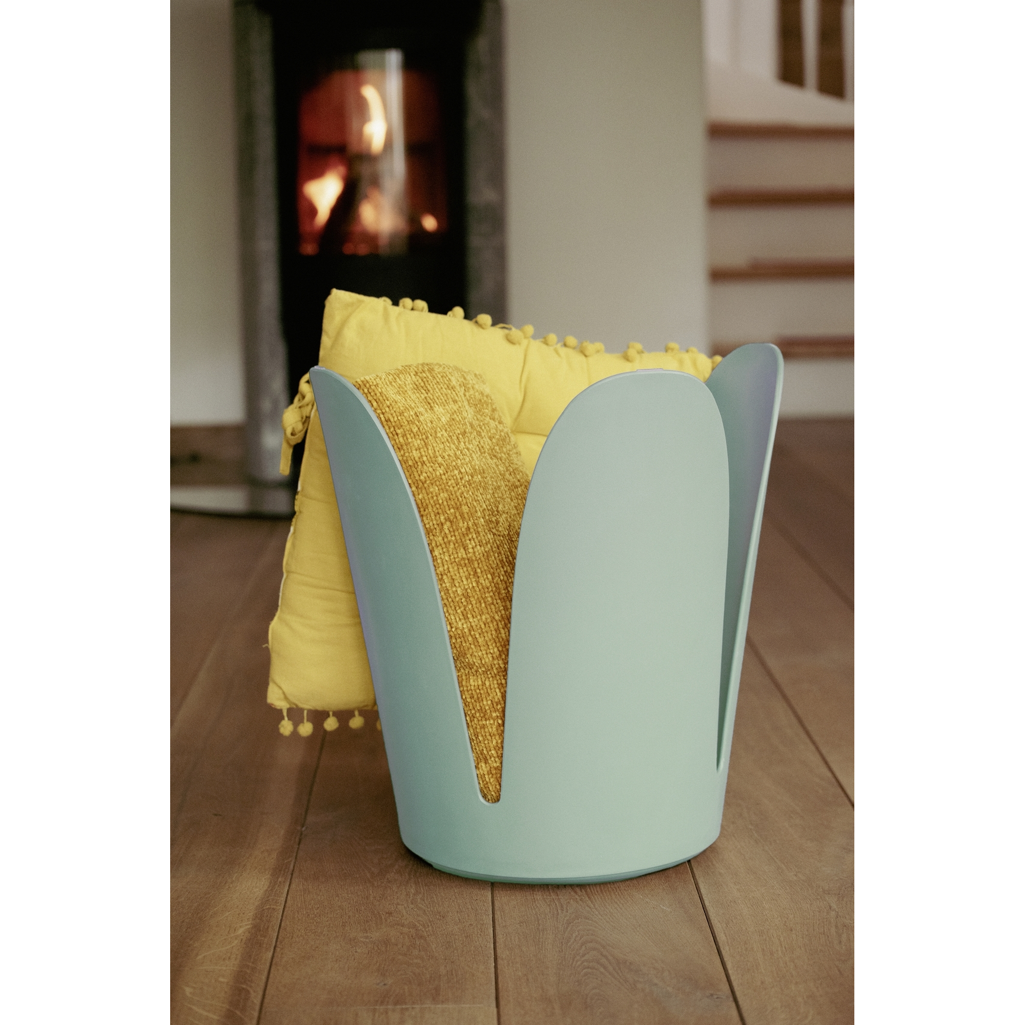 Badhocker 'Comiso' Kunststoff lindgrün matt Ø 44 x 46 cm