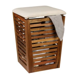 Wäschetruhe mit Sitzpolster 'Fondi' Akazienholz 40 x 56 x 40 cm