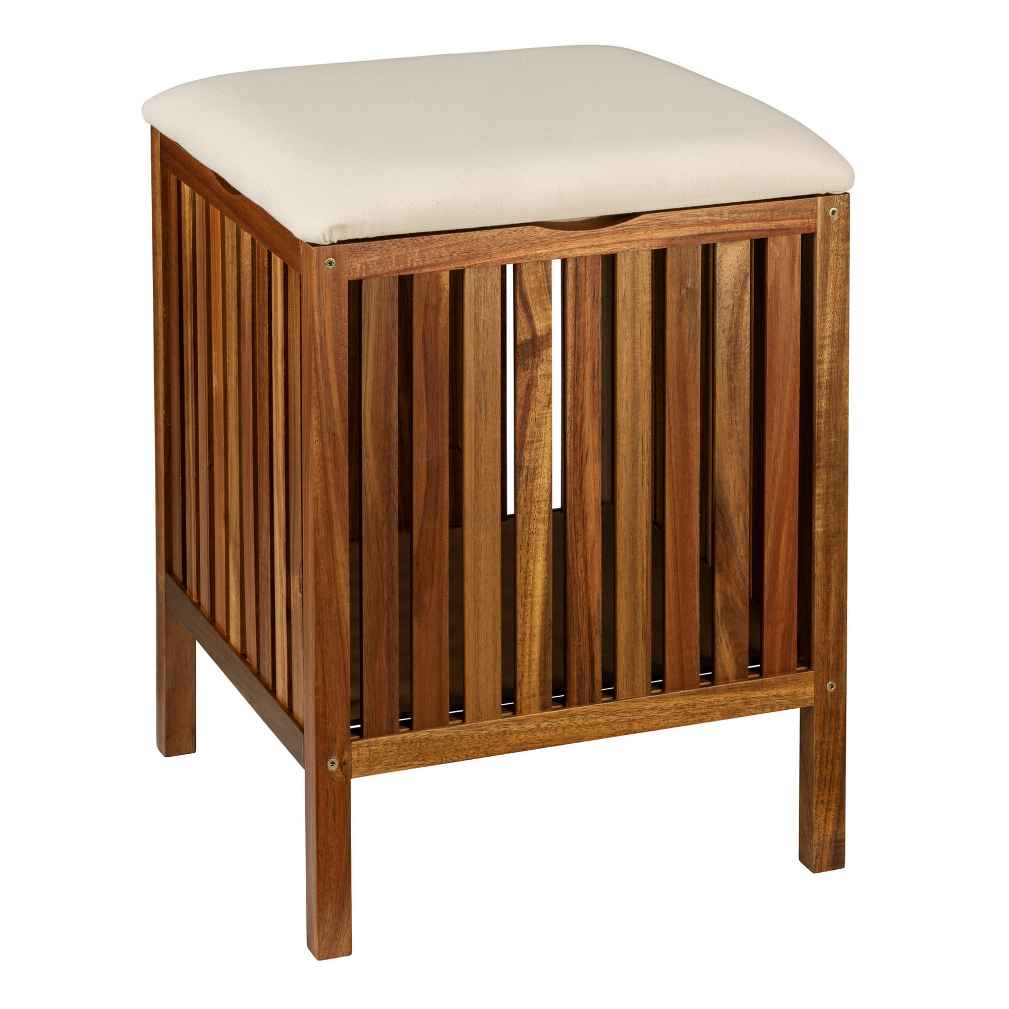 Badhocker 'Fondi' Akazienholz braun 39 x 52 x 39 cm