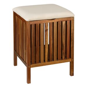 Badhocker 'Fondi' Akazienholz braun 39 x 52 x 39 cm