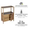 Badregal 'Fondi' Akazienholz braun 67,5 x 86 x 35,5 cm