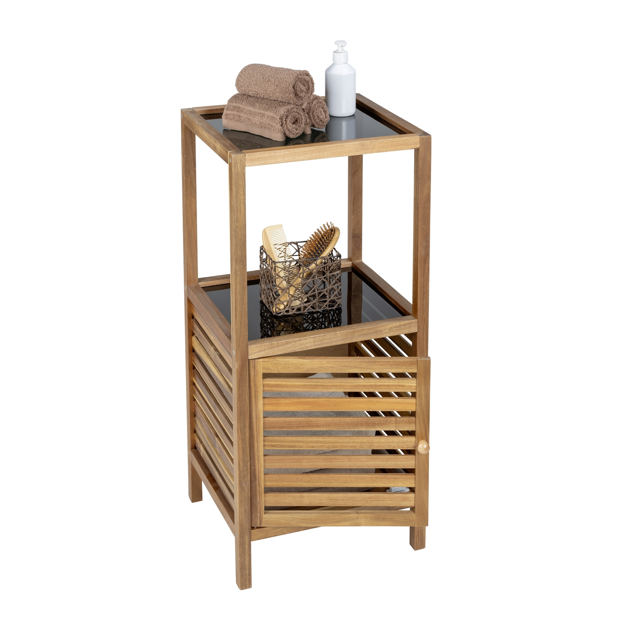 Badregal 'Fondi' Akazienholz braun 39,5 x 86 x 35,5 cm