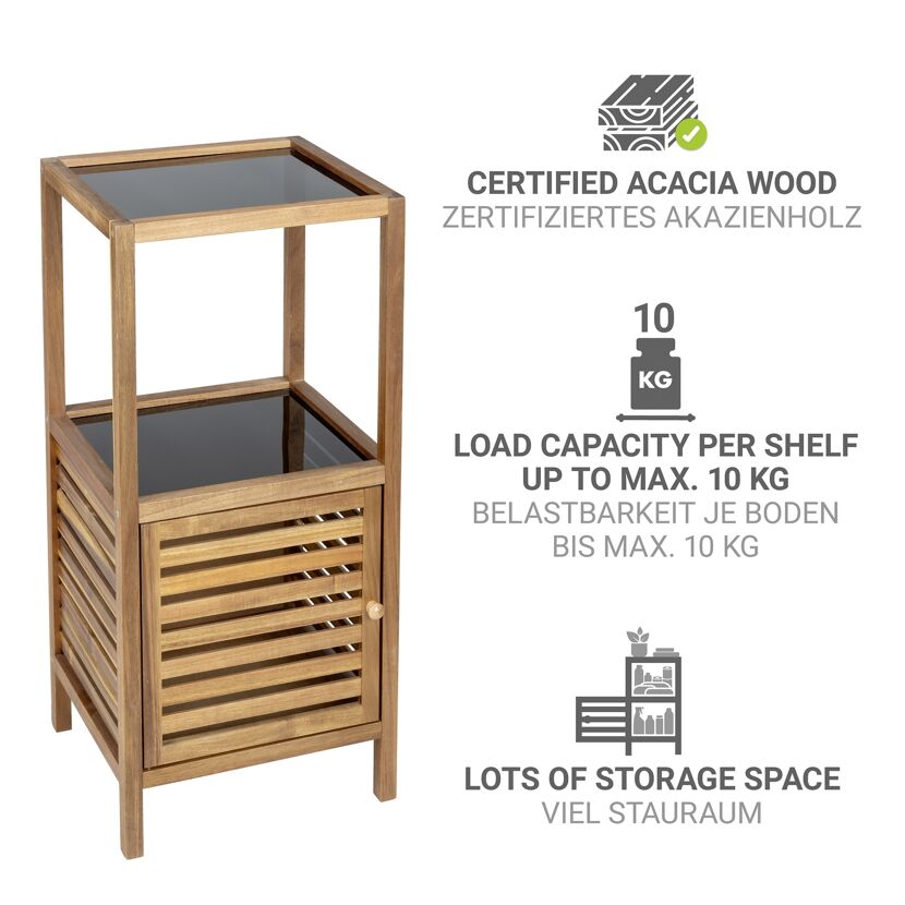 Badregal 'Fondi' Akazienholz braun 39,5 x 86 x 35,5 cm