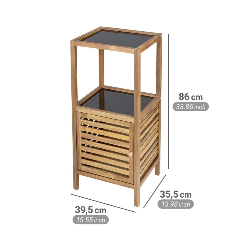 Badregal 'Fondi' Akazienholz braun 39,5 x 86 x 35,5 cm