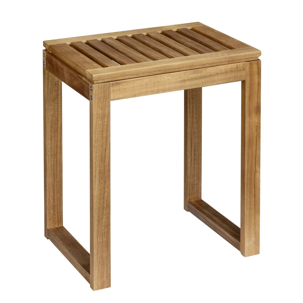 Badhocker 'Fondi' Akazienholz braun 40 x 46 x 30 cm