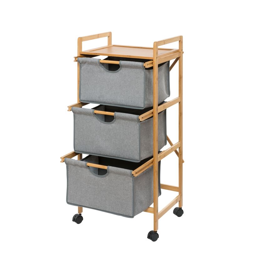 Rollwagen 'Bahari' Polyester braun, grau 44 x 96 x 34 cm
