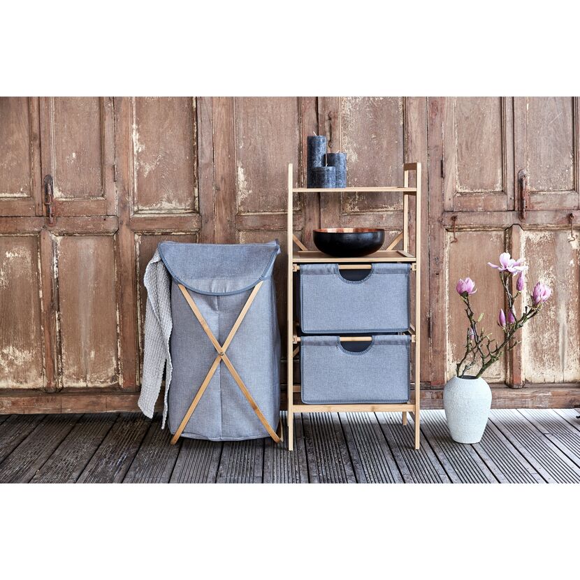 Regal 'Bahari' Polyester braun, grau 44 x 96 x 34 cm