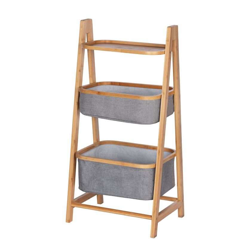 Regal 'Bahari' Polyester braun, grau 44 x 91 x 34 cm