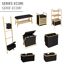 Regal 'Ecori' Polyester braun, schwarz 44 x 93,5 x 33 cm