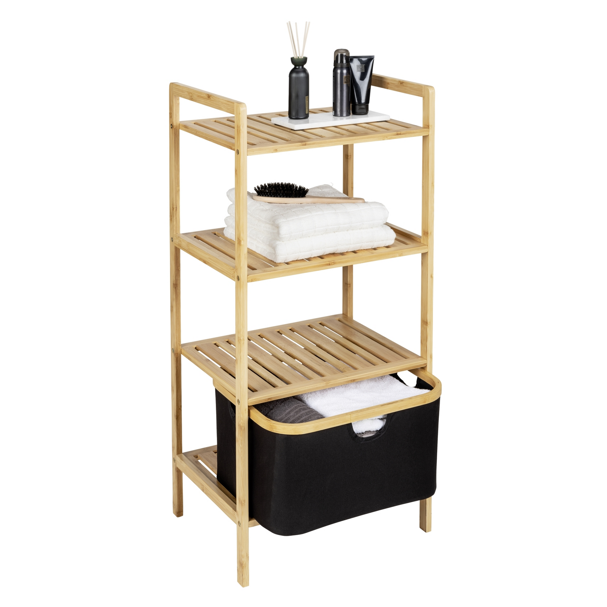 Regal 'Ecori' Polyester braun, schwarz 44 x 93,5 x 33 cm