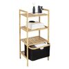 Regal 'Ecori' Polyester braun, schwarz 44 x 93,5 x 33 cm