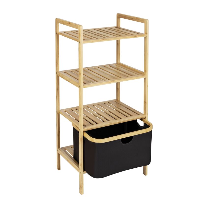 Regal 'Ecori' Polyester braun, schwarz 44 x 93,5 x 33 cm