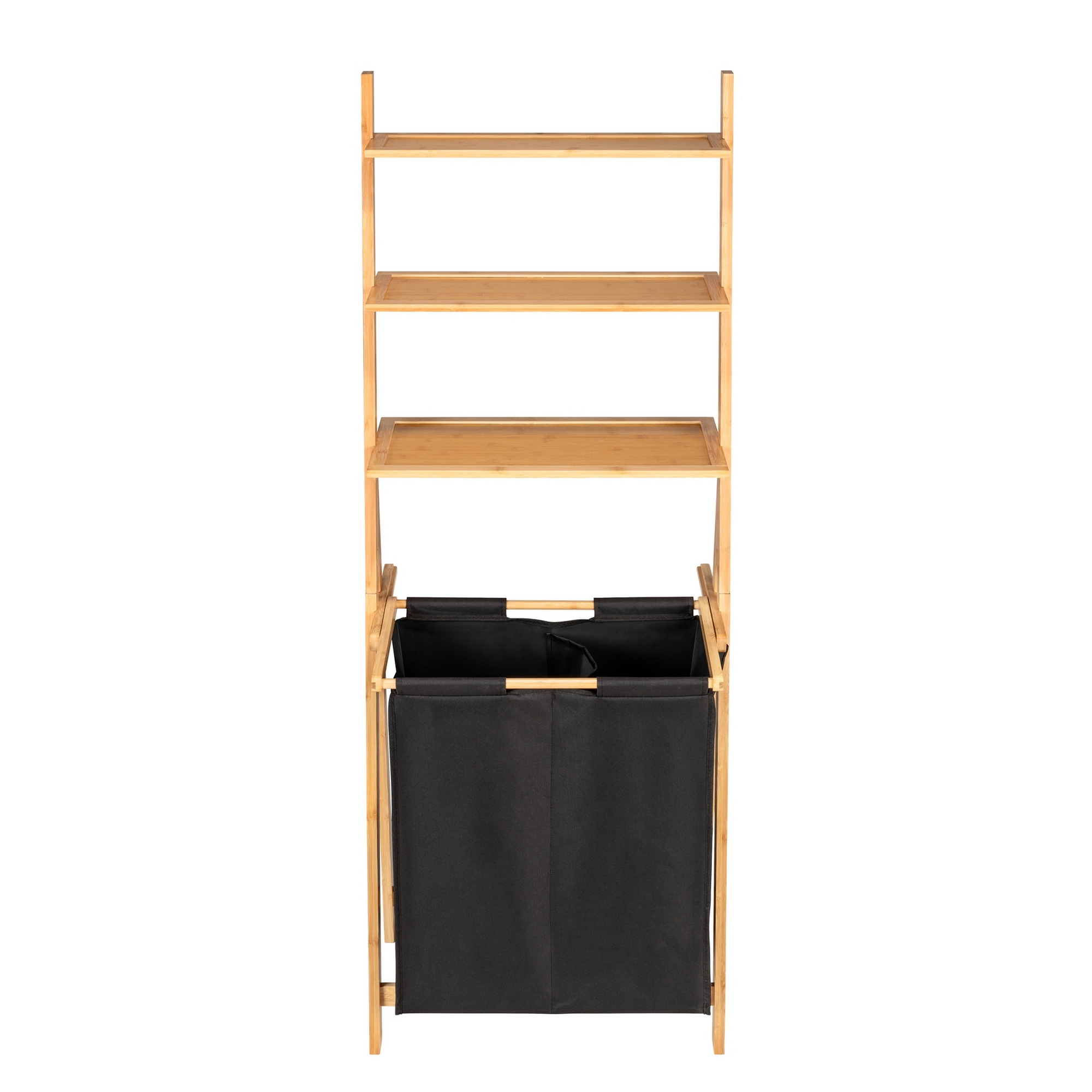 Leiterregal mit Wäschesammler 'Ecori' 57 x 152 x 36 cm