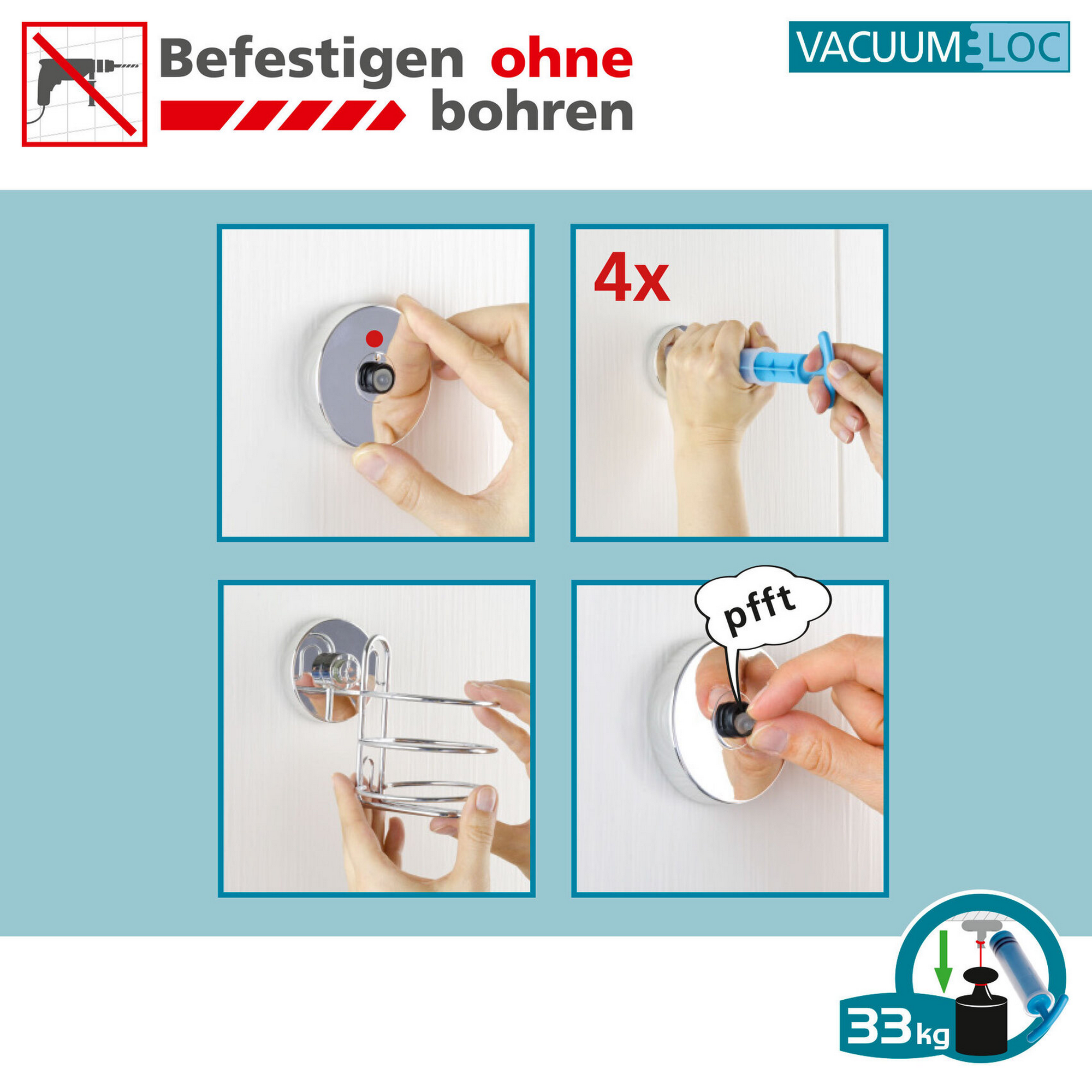 Handtuchhaken-Set chromfarben 4-teilig