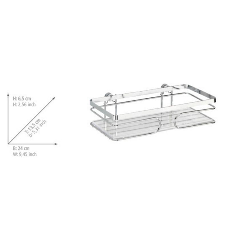 Duschablage 'Premium' Edelstahl glänzend 24 x 6,5 x 13,5 cm