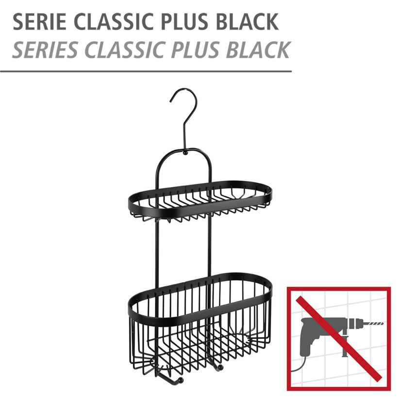 Duschregal 'Classic Plus' Stahl schwarz 26,5 x 47 x 12,5 cm