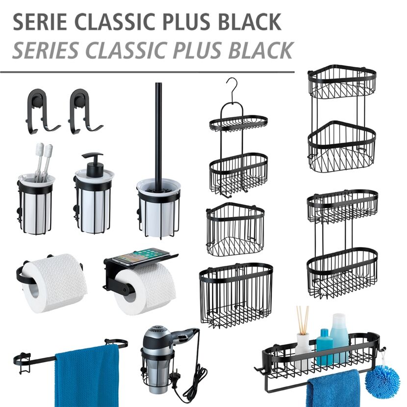Duschregal 'Classic Plus' Stahl schwarz 26,5 x 47 x 12,5 cm