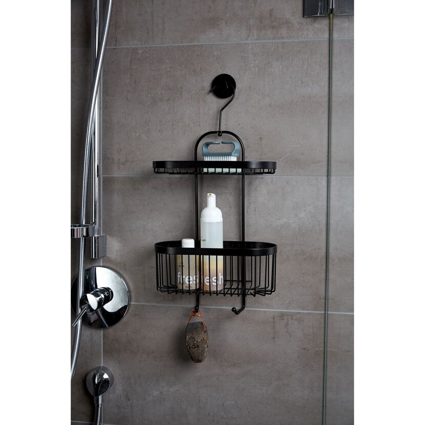 Duschregal 'Classic Plus' Stahl schwarz 26,5 x 47 x 12,5 cm