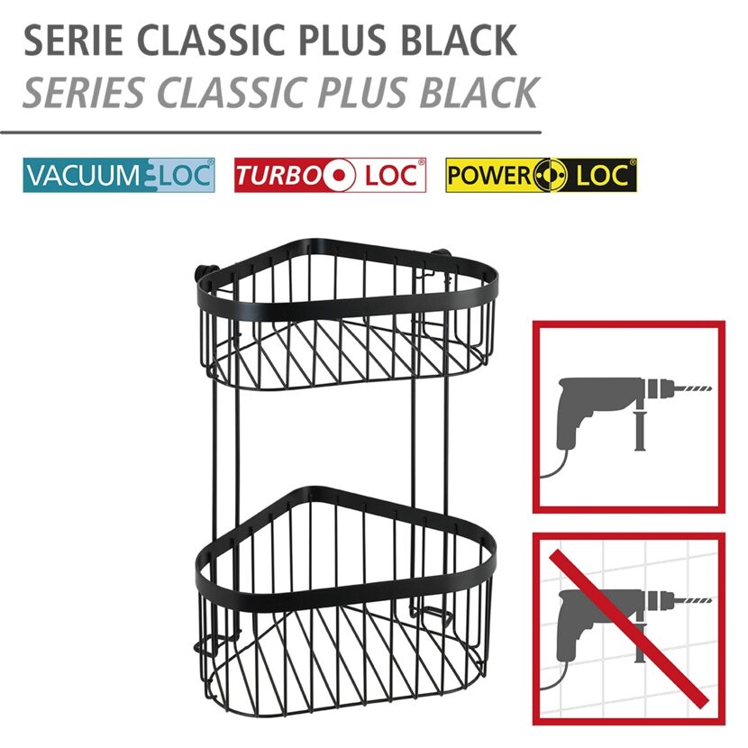 Eckregal 'Classic Plus' Stahl schwarz 23,5 x 33 x 18,5 cm