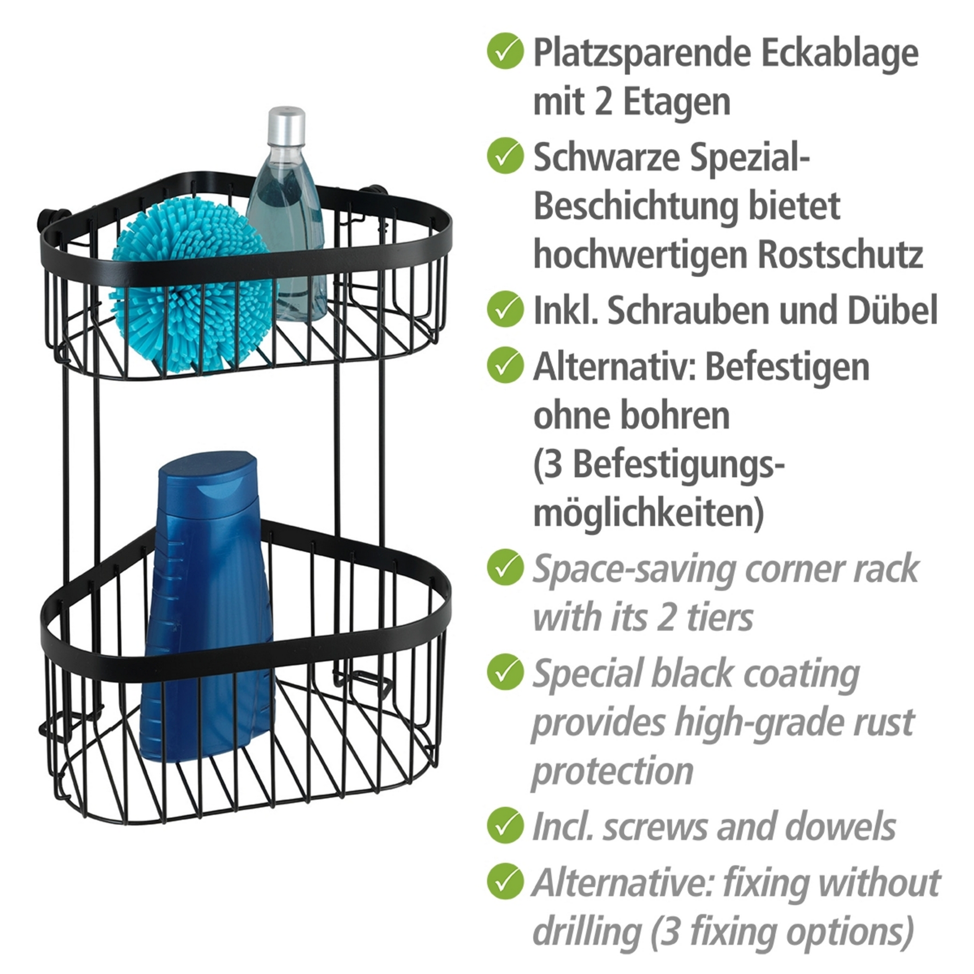 Eckregal 'Classic Plus' Stahl schwarz 23,5 x 33 x 18,5 cm