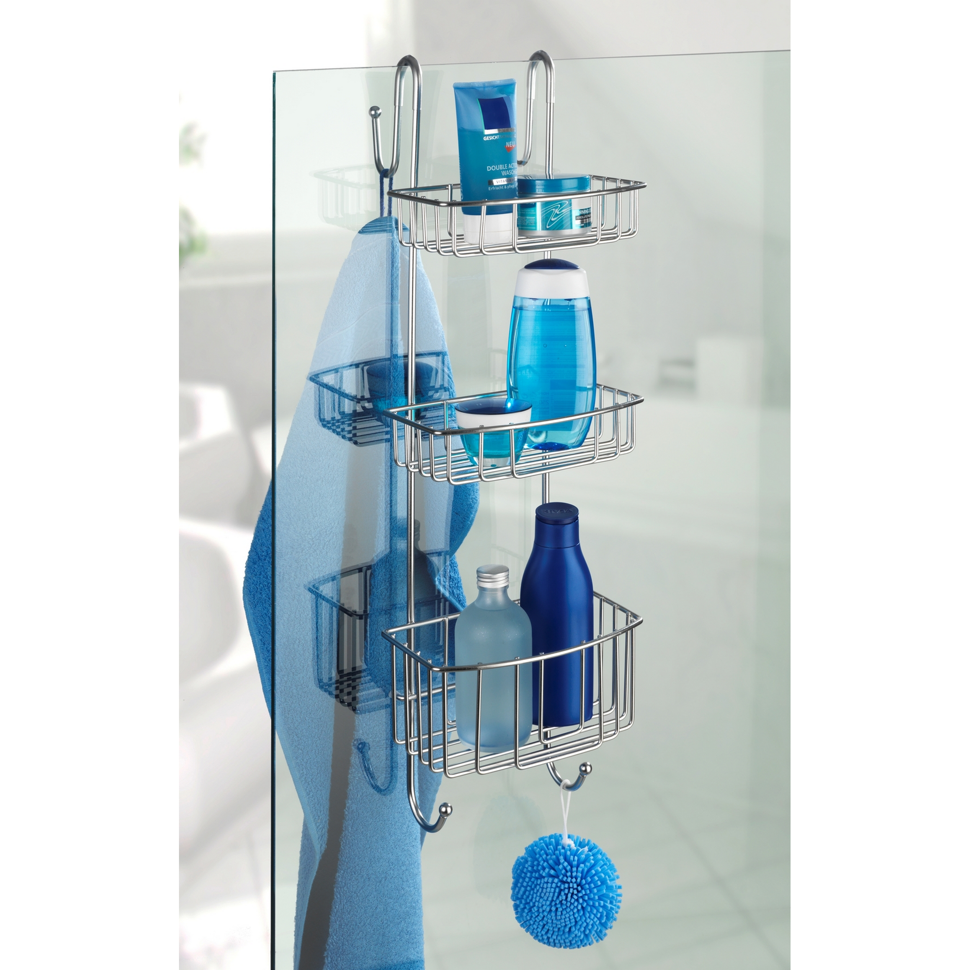 Duschregal 'Olesi' Edelstahl matt 22,5 x 70 x 22 cm