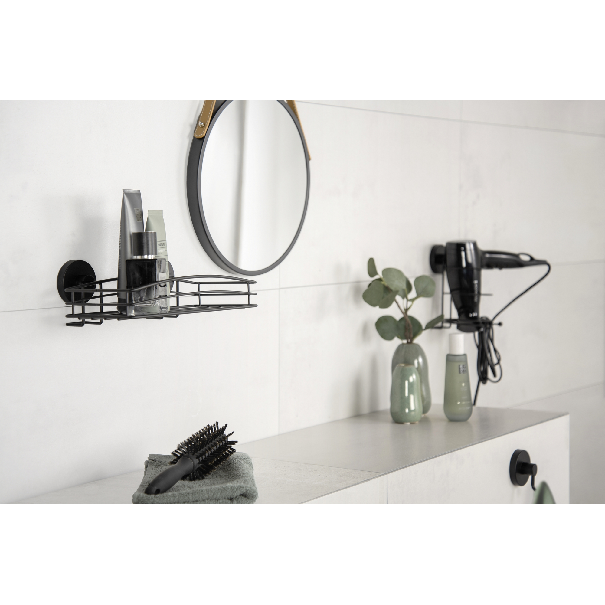 Fönhalter 'Milazzo' Stahl schwarz 11,5 x 17,5 x 14,5 cm