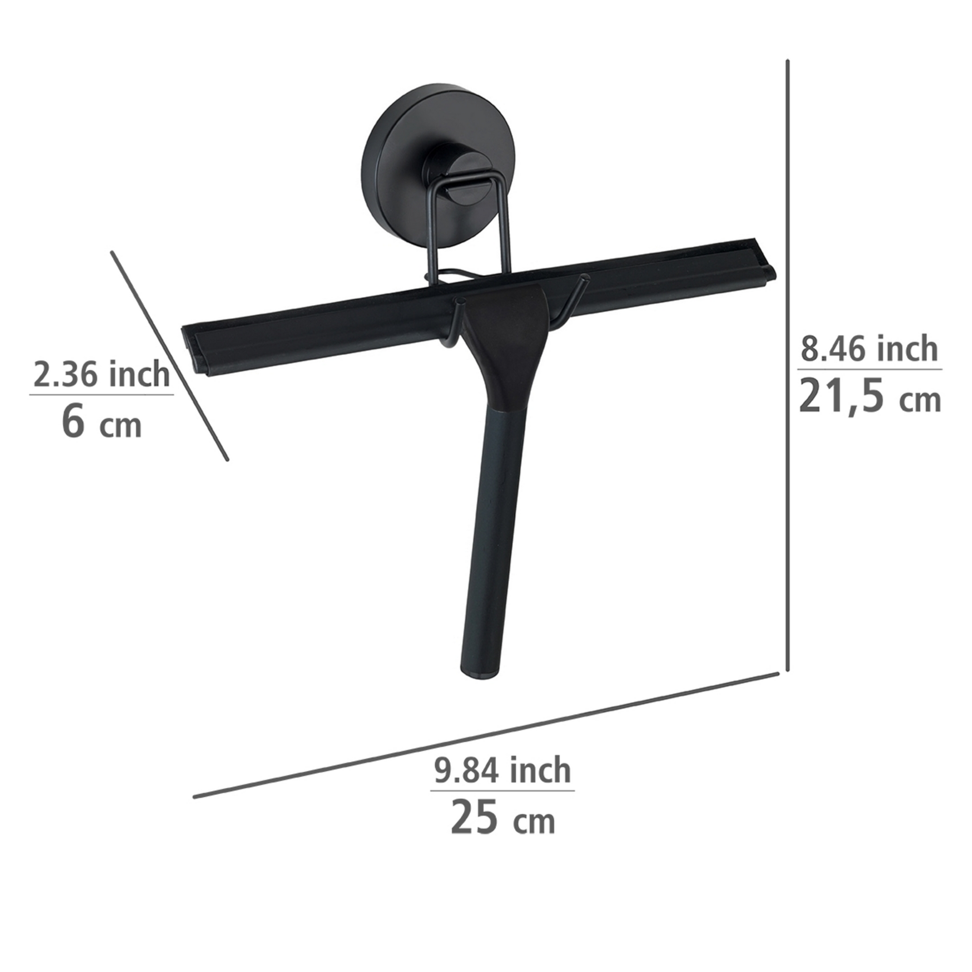 Duschabzieher edelstahlfarben 24,5 x 25 x 5 cm