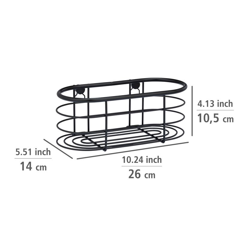 Duschablage 'Trestina' Edelstahl schwarz 26 x 10,5 x 14 cm