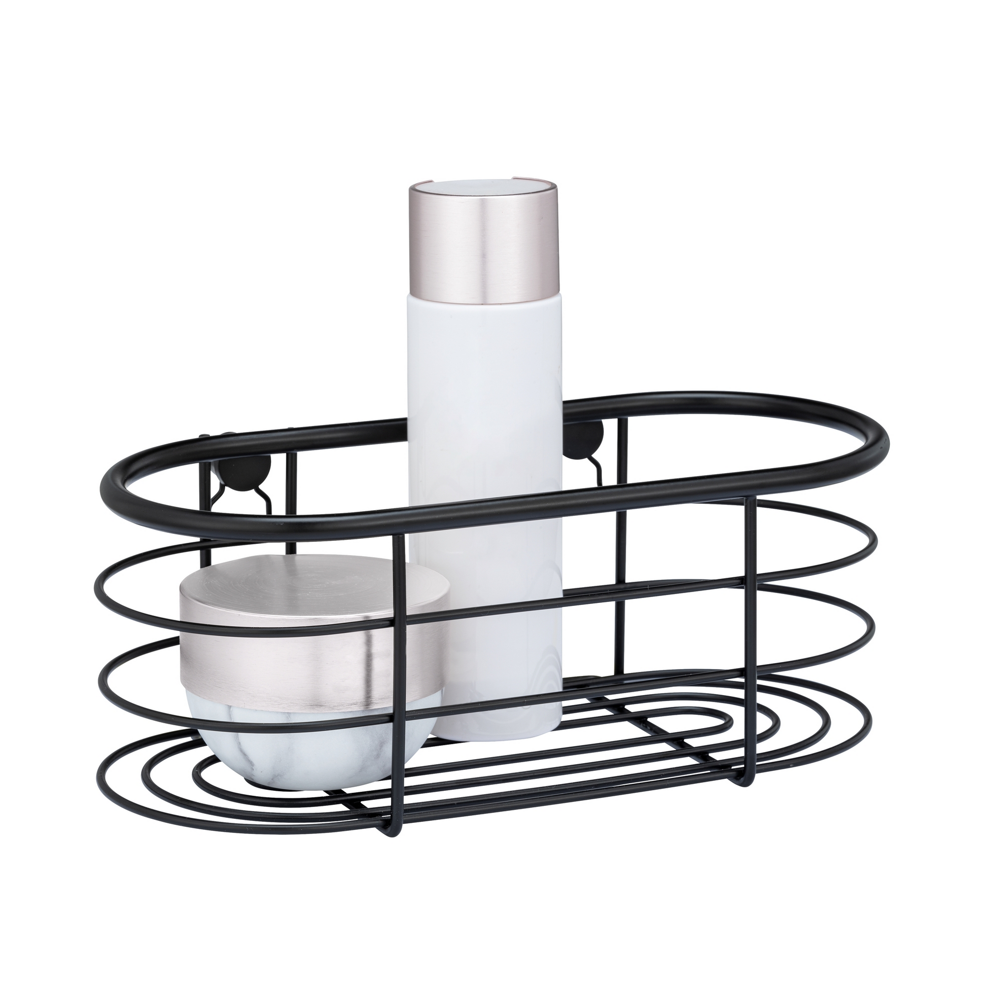 Duschablage 'Trestina' Edelstahl schwarz 26 x 10,5 x 14 cm