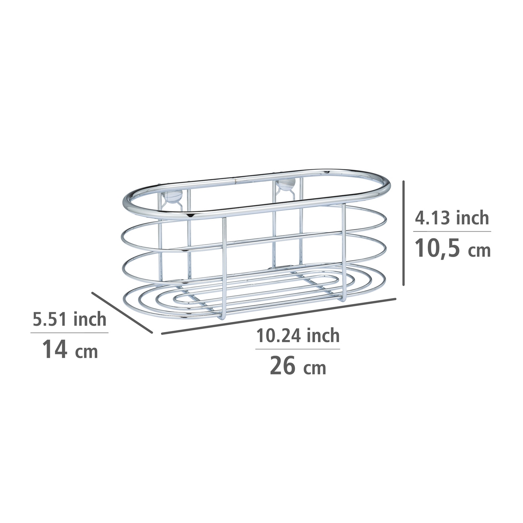 Duschablage 'Trestina' Edelstahl glänzend 26 x 10,5 x 14 cm