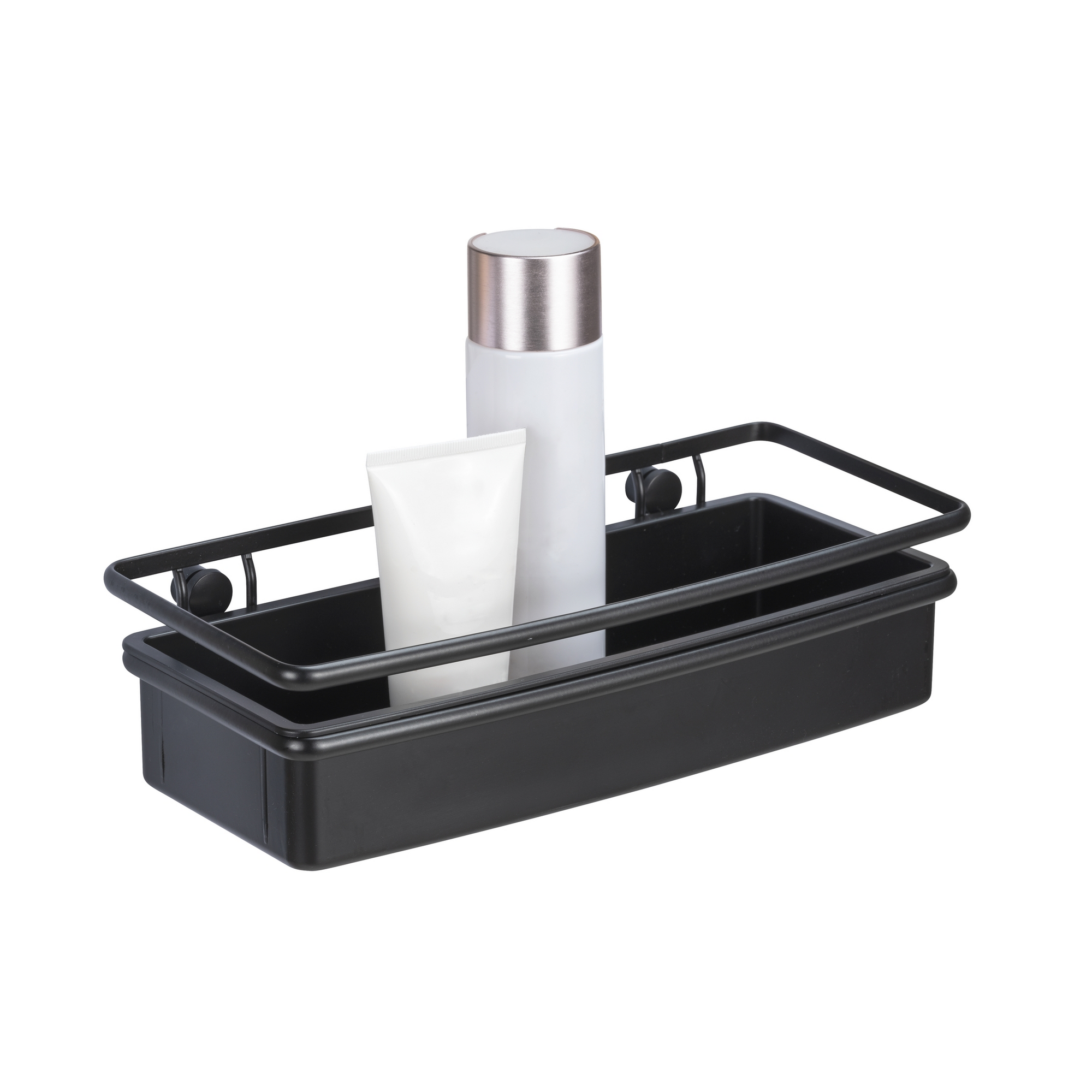 Duschablage 'Molinella' Edelstahl, Kunststoff schwarz 30 x 8,5 x 14 cm