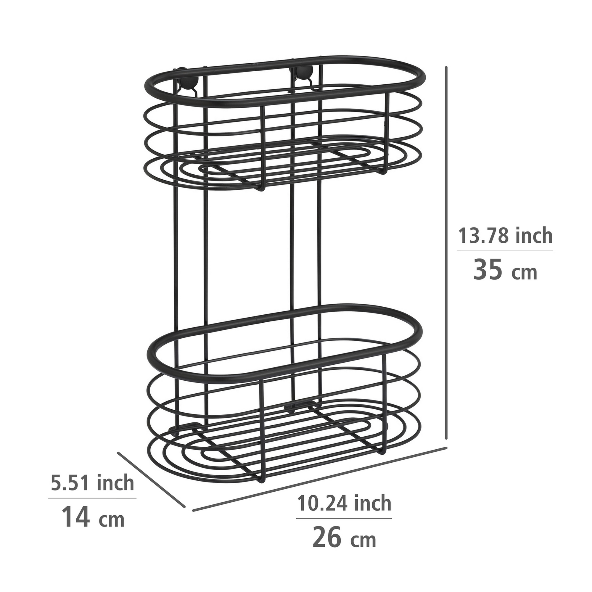 Wandregal 'Trestina' Edelstahl schwarz 26 x 35 x 14 cm
