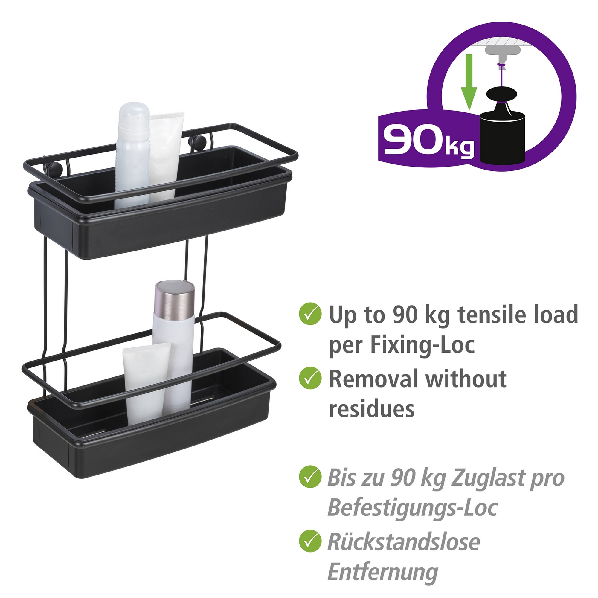 Wandregal 'Molinella' Edelstahl schwarz 30 x 35 x 14 cm